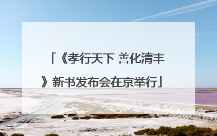 《孝行天下 善化清丰》新书发布会在京举行