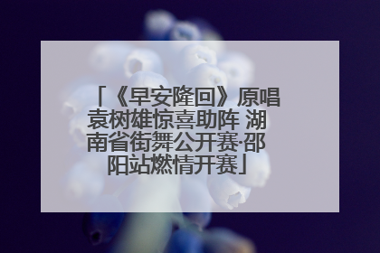 《早安隆回》原唱袁树雄惊喜助阵 湖南省街舞公开赛·邵阳站燃情开赛