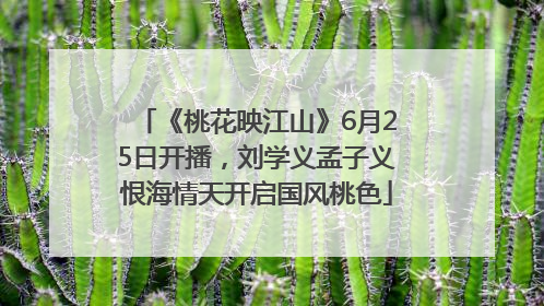 《桃花映江山》6月25日开播，刘学义孟子义恨海情天开启国风桃色