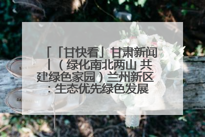 「甘快看」甘肃新闻丨（绿化南北两山 共建绿色家园）兰州新区：生态优先绿色发展 打造生态环保示范区