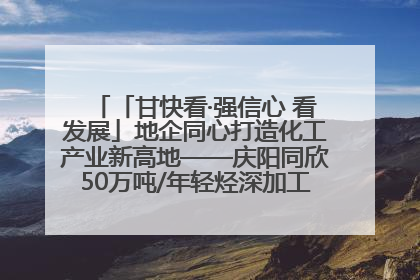 「甘快看·强信心 看发展」地企同心打造化工产业新高地——庆阳同欣50万吨/年轻烃深加工项目建设见闻