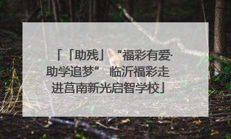 「助残」“福彩有爱·助学追梦” 临沂福彩走进莒南新光启智学校