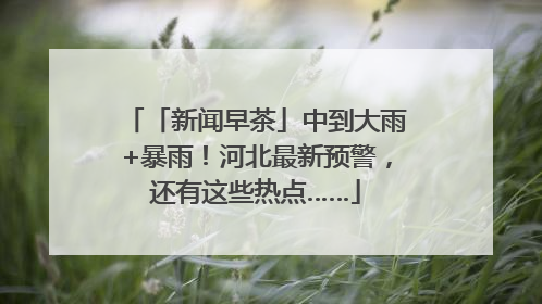 「新闻早茶」中到大雨+暴雨！河北最新预警，还有这些热点……