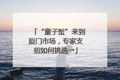 “童子蟹”来到厦门市场，专家支招如何挑选→