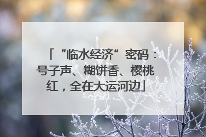 “临水经济”密码：号子声、糊饼香、樱桃红，全在大运河边