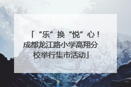 “乐”换“悦”心！成都龙江路小学高翔分校举行集市活动