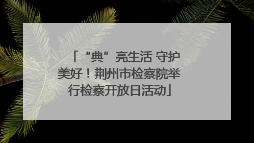 “典”亮生活 守护美好！荆州市检察院举行检察开放日活动