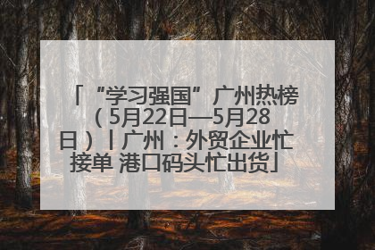 “学习强国”广州热榜（5月22日—5月28日）丨广州：外贸企业忙接单 港口码头忙出货