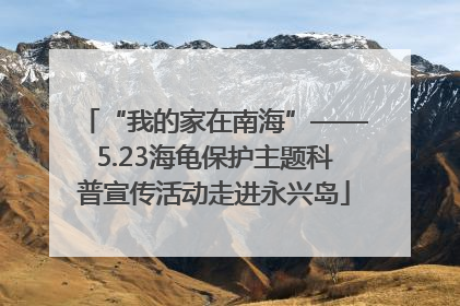 “我的家在南海”——5.23海龟保护主题科普宣传活动走进永兴岛