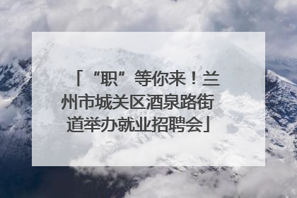 “职”等你来！兰州市城关区酒泉路街道举办就业招聘会