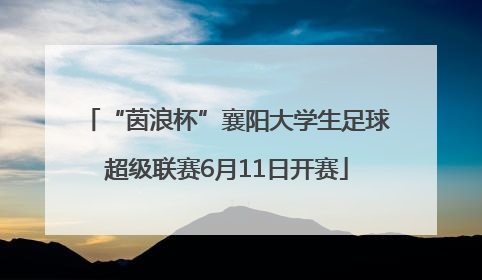 “茵浪杯”襄阳大学生足球超级联赛6月11日开赛