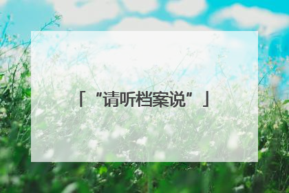 “请听档案说”