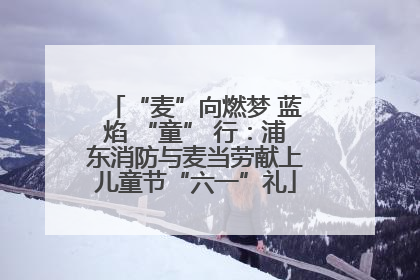 “麦”向燃梦 蓝焰 “童” 行：浦东消防与麦当劳献上儿童节“六一”礼