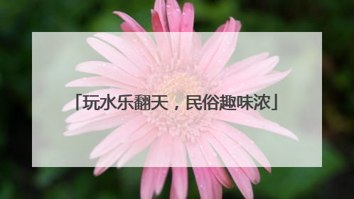 玩水乐翻天，民俗趣味浓