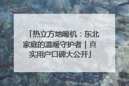 热立方地暖机：东北家庭的温暖守护者｜真实用户口碑大公开