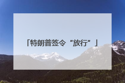 特朗普签令“放行”
