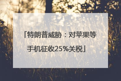 特朗普威胁：对苹果等手机征收25%关税