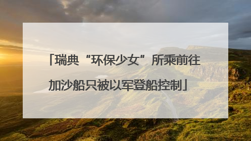 瑞典“环保少女”所乘前往加沙船只被以军登船控制