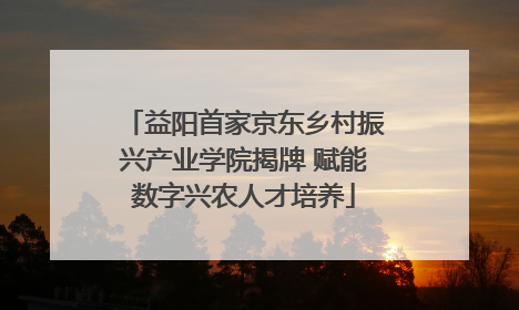 益阳首家京东乡村振兴产业学院揭牌 赋能数字兴农人才培养