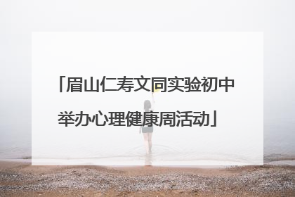 眉山仁寿文同实验初中举办心理健康周活动