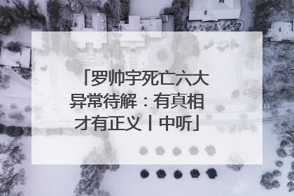 罗帅宇死亡六大异常待解：有真相才有正义丨中听