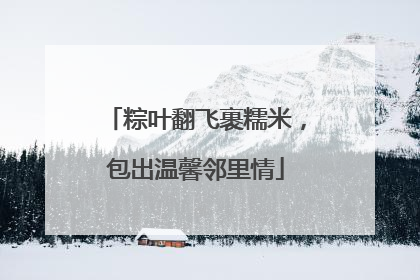 粽叶翻飞裹糯米，包出温馨邻里情