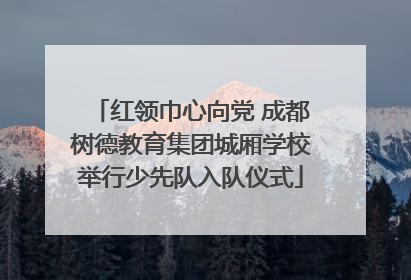 红领巾心向党 成都树德教育集团城厢学校举行少先队入队仪式