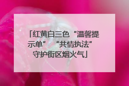红黄白三色“温馨提示单” “共情执法”守护街区烟火气