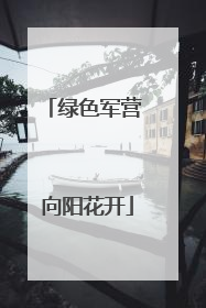 绿色军营 向阳花开