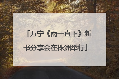 万宁《雨一直下》新书分享会在株洲举行