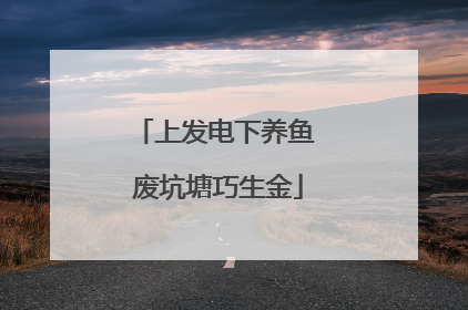 上发电下养鱼 废坑塘巧生金
