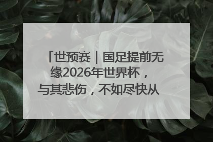 世预赛｜国足提前无缘2026年世界杯，与其悲伤，不如尽快从选帅开始重建
