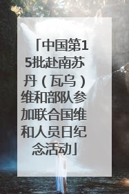 中国第15批赴南苏丹（瓦乌）维和部队参加联合国维和人员日纪念活动