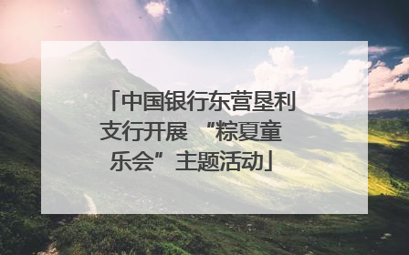 中国银行东营垦利支行开展 “粽夏童乐会”主题活动