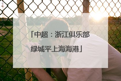 中超：浙江俱乐部绿城平上海海港