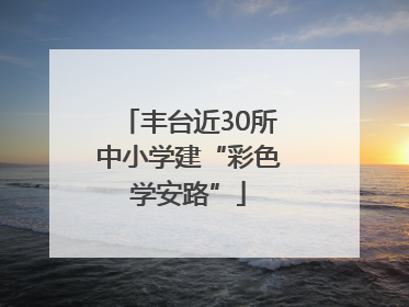 丰台近30所中小学建“彩色学安路”