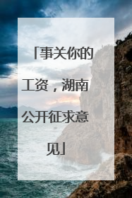 事关你的工资，湖南公开征求意见