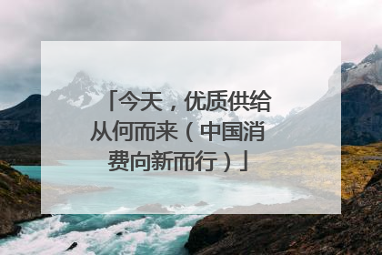 今天，优质供给从何而来（中国消费向新而行）
