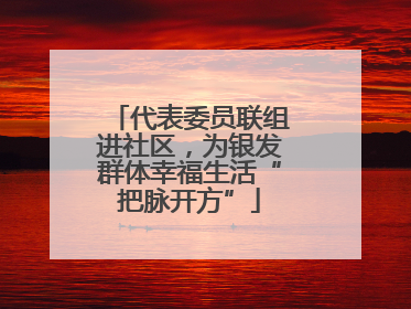 代表委员联组进社区，为银发群体幸福生活“把脉开方”
