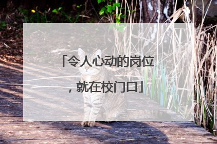 令人心动的岗位，就在校门口