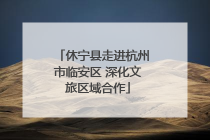 休宁县走进杭州市临安区 深化文旅区域合作