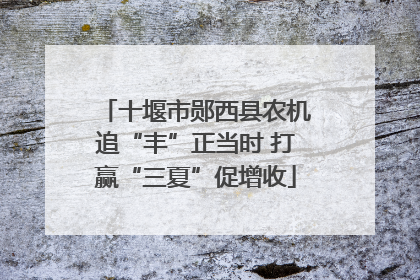 十堰市郧西县农机追“丰”正当时 打赢“三夏”促增收
