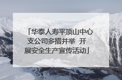 华泰人寿平顶山中心支公司多措并举  开展安全生产宣传活动