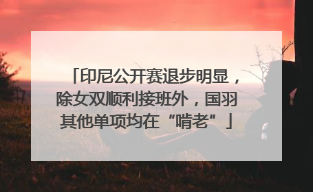 印尼公开赛退步明显，除女双顺利接班外，国羽其他单项均在“啃老”