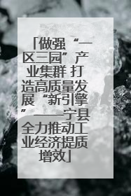 做强“一区三园”产业集群 打造高质量发展“新引擎”——宁县全力推动工业经济提质增效