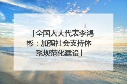 全国人大代表李鸿彬：加强社会支持体系规范化建设