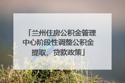兰州住房公积金管理中心阶段性调整公积金提取、贷款政策