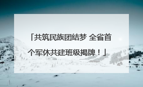 共筑民族团结梦 全省首个军休共建班级揭牌！