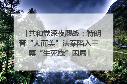 共和党深夜鏖战：特朗普“大而美”法案陷入三票“生死线”困局