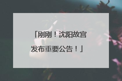 刚刚！沈阳故宫发布重要公告！